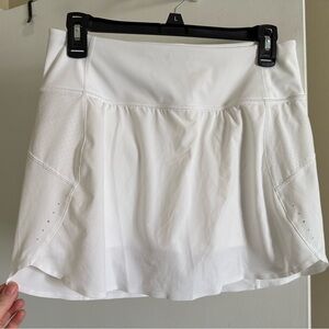 Athleta Run with It Skort 14" White Small Athletic Running Tennis Pickleball